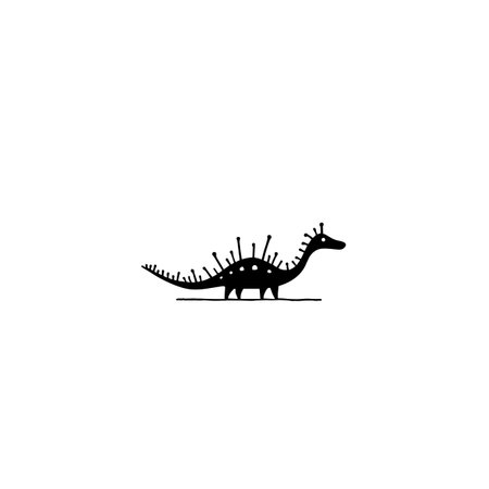 Spinosaurus simple black and white line art vector logo. Spinosaurusのイラスト素材