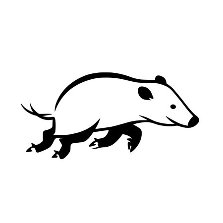 Tapir simple black and white line art vector logo. Tapirのイラスト素材