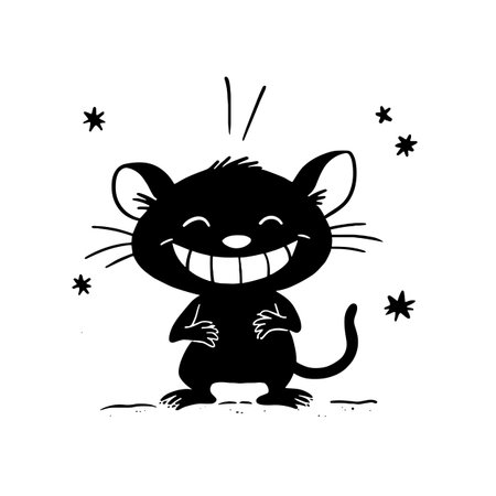 Tasmanian Devil simple black and white line art vector logo. Tasmanian Devilのイラスト素材