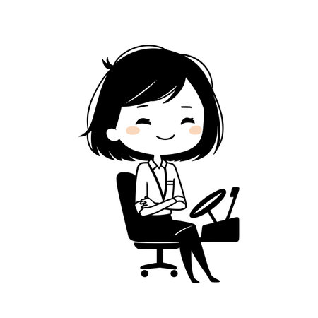 Bus driver simple black and white line art vector logo. Bus driverのイラスト素材