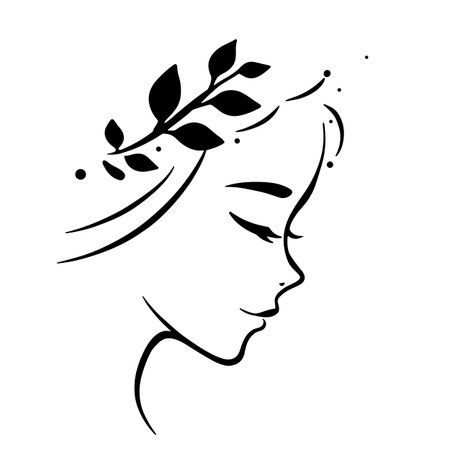 Environmentalist simple black and white line art vector logo. Environmentalistのイラスト素材