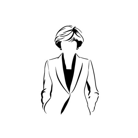 President simple black and white line art vector logo. Presidentのイラスト素材
