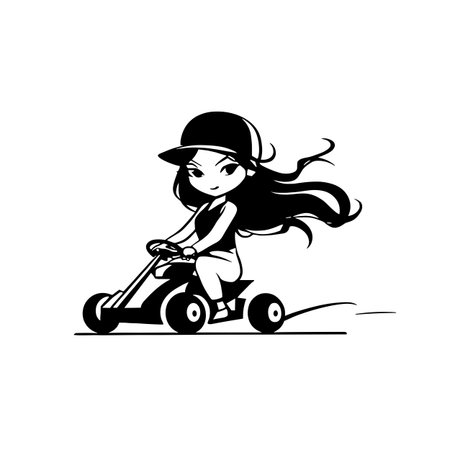 Race Car Driver simple black and white line art vector logo. Race Car Driverのイラスト素材