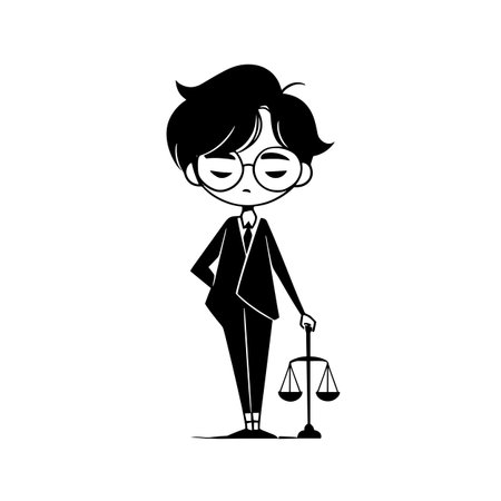 Lawyer simple black and white line art vector logo. Lawyerのイラスト素材