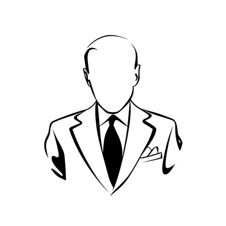 President simple black and white line art vector logo. Presidentのイラスト素材