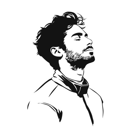 Race Car Driver simple black and white line art vector logo. Race Car Driverのイラスト素材