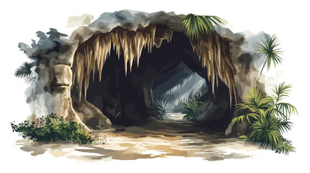 Harrison's Cave. Harrison's Cave hand drawn watercolor illustration on white backgroundのイラスト素材