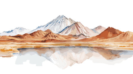 San Pedro de Atacama. San Pedro de Atacama hand drawn watercolor illustration on white backgroundのイラスト素材