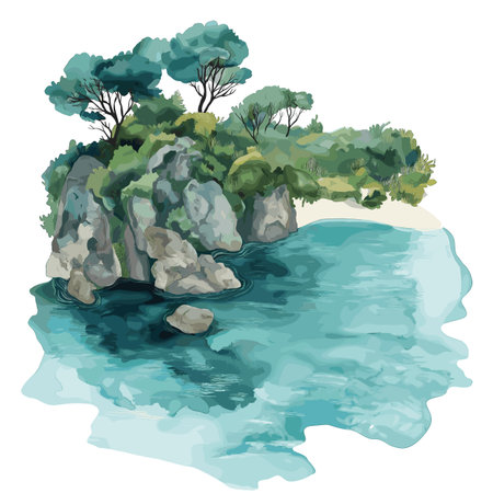 Bonito eco-tourism. Bonito eco-tourism hand drawn watercolor illustration on white backgroundのイラスト素材