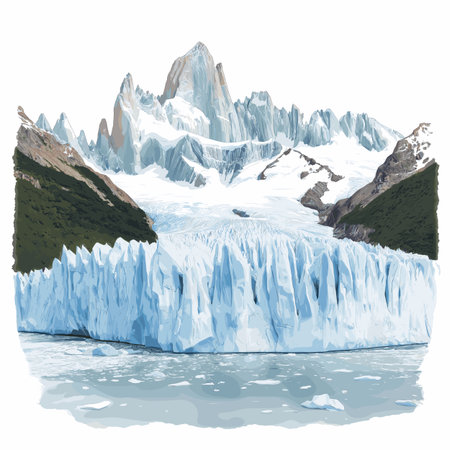 Glacier National Park. Glacier National Park hand drawn watercolor illustration on white backgroundのイラスト素材