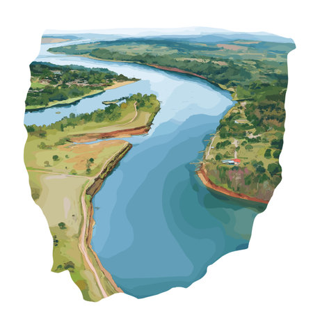 Triple Frontier. Triple Frontier hand drawn watercolor illustration on white backgroundのイラスト素材