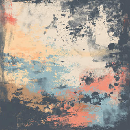 Grunge textured wall surface showing peeling paint and cracks. Grunge texture background or wallpaperの写真素材