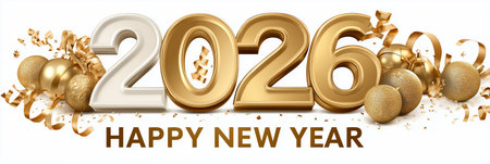 2026 happy new year celebration greeting card. Happy new year poster. 2026 banner