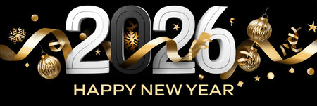 2026 happy new year celebration greeting card. Happy new year poster. 2026 banner