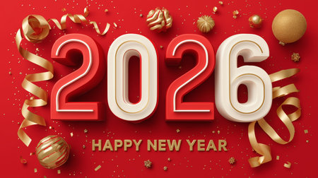 2026 happy new year celebration greeting card. Happy new year poster. 2026 banner