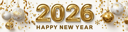 2026 happy new year celebration greeting card. Happy new year poster. 2026 banner