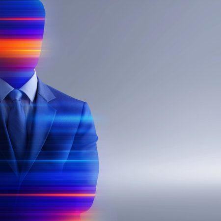 Businessman looking forward with future vision concept. Business wallpaper. Businessman bannerの写真素材