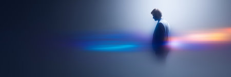 Businessman looking forward with future vision concept. Business wallpaper. Businessman banner