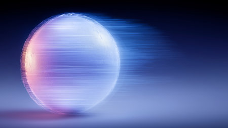 Baseball wallpaper. Baseball ball banner with dynamic colorful energetic light trailsの写真素材