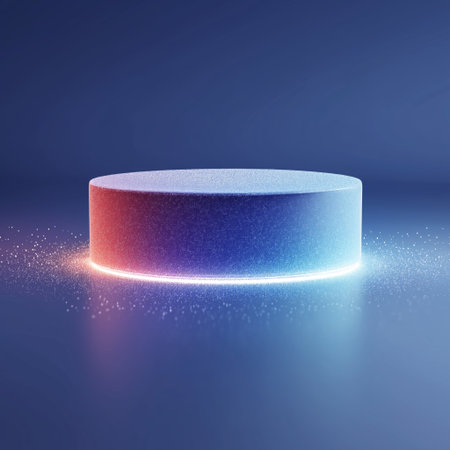 Ice hockey puck wallpaper. Ice hockey banner with dynamic colorful energetic light trails