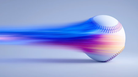 Baseball wallpaper. Baseball ball banner with dynamic colorful energetic light trails
