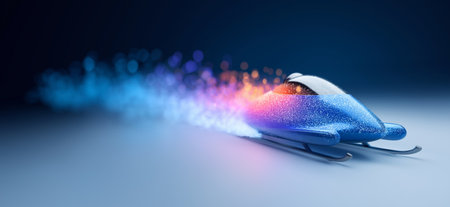 Dynamic wallpaper with colorful light trails on a dark background. Bannerの写真素材