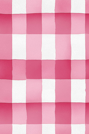 Pink and white watercolor checkered pattern creating a rustic seamless background texture. Pink watercolor gingham check seamless pattern backgroundの写真素材