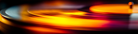 Capturing dynamic light streaks with motion blur in warm and cool colors. Abstract motion blur light streaks creating dynamic energyの写真素材