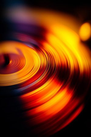 Capturing dynamic light streaks with motion blur in warm and cool colors. Abstract motion blur light...