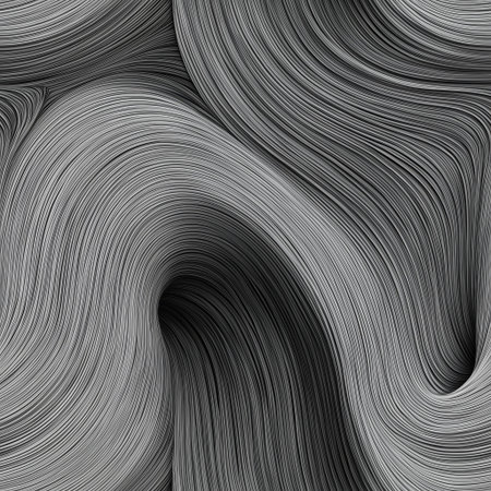 Abstract gray lines creating a smooth, dynamic, and organic flowing wave pattern with texture....