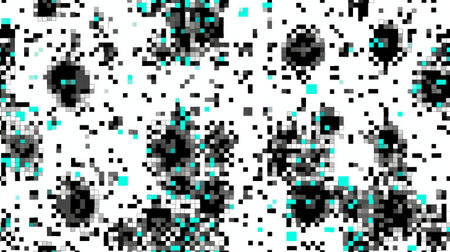 Abstract digital pattern combining dots and squares creating a modern vibrant background. Abstract...