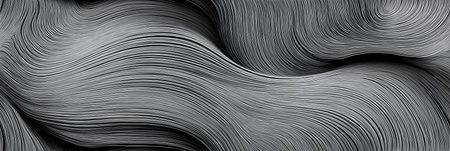Abstract gray lines creating a smooth, dynamic, and organic flowing wave pattern with texture....