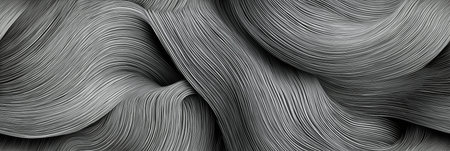 Abstract gray lines creating a smooth, dynamic, and organic flowing wave pattern with texture....