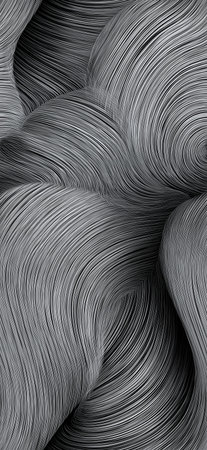 Abstract gray lines creating a smooth, dynamic, and organic flowing wave pattern with texture....