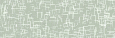 Abstract design creating a mosaic texture with white square outlines on a soft green background....