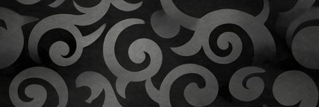 Abstract seamless texture displaying ornate scrollwork and elegant organic shapes. Stylized grey...