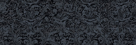 Dark gray damask pattern creating a seamless background with vintage grunge texture. Seamless dark...