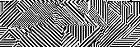 Abstract graphic pattern featuring black and white lines creating a seamless geometric background....