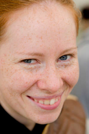 Smiling red-haired girlのeditorial素材