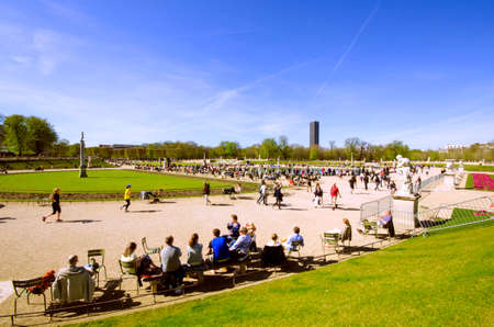 Panoramic view of the Luxembourg Gardens in Parisのeditorial素材