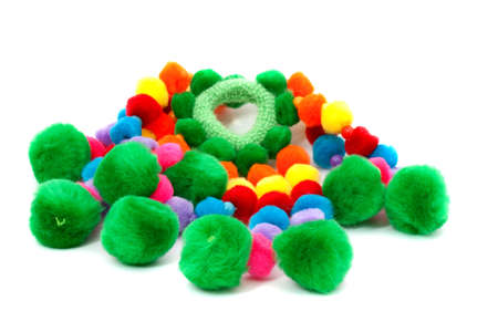 Elastic scrunchy colored on a white backgroundの写真素材