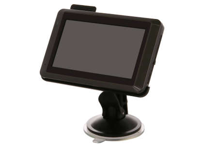 Car GPS in black on a white backgroundの写真素材