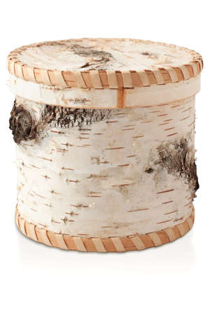 A beautiful box of birch bark as the birch trunkの写真素材
