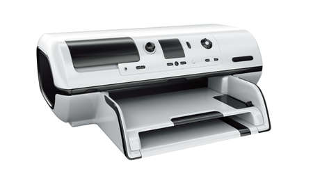 Ink-jet printer isolated on white 3d model 