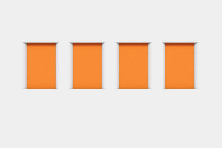 Blank orange frames on the wall 3d model