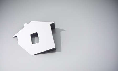 Home symbol on grey background 3d modelの写真素材