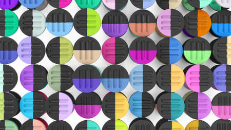abstract colorful circle simple forms 3d render