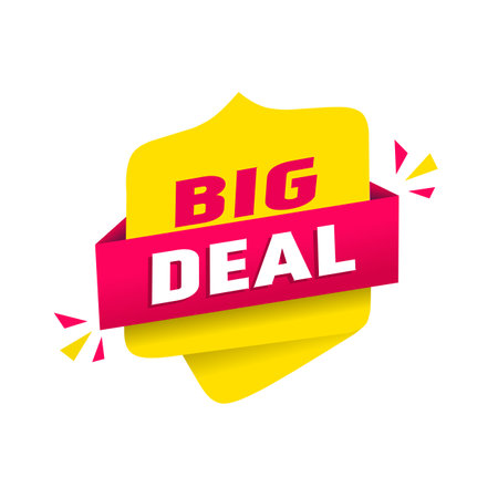 Big deal banner, design. Sale label. modern vector illustration.のイラスト素材