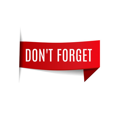 Don't forget ribbon banner template. flat style Vector icon.のイラスト素材