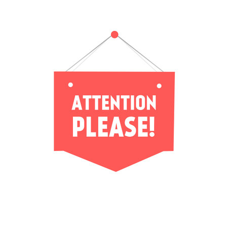 vector Banner Attention please. label sign icon design. web banner for business.のイラスト素材